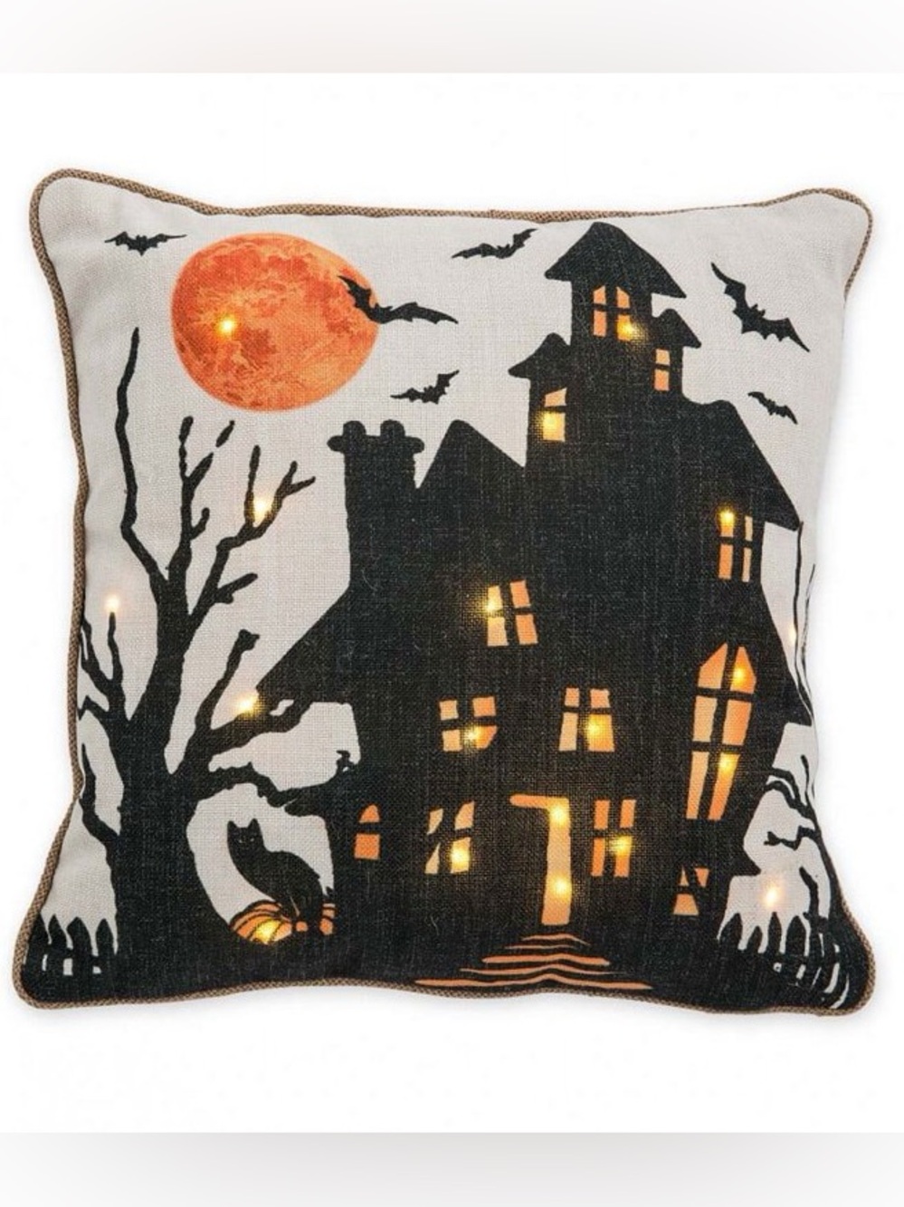 Michael’s Halloween Light Up Haunted House Throw Pillow